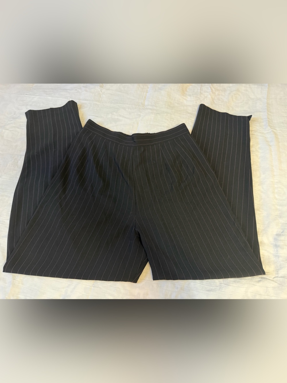 Perceptions Women’s Black Pinstripe Dress Pants  10P Pink Stripe Career Office